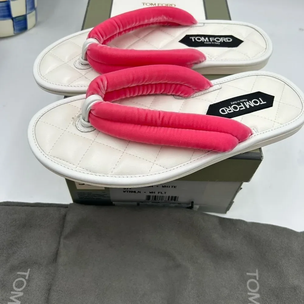 Women's Tom Ford pink 
Flip-flop sandals size 37.5 made in Italy - Picture 9 of 10